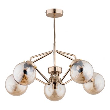 Pendelkrona BARSUM 5xE14/10W/230V guld