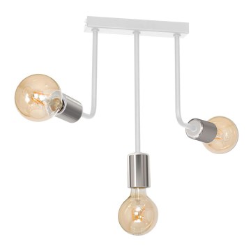 Pendelkrona CANDELA 3xE27/15W/230V vit/skinande krom