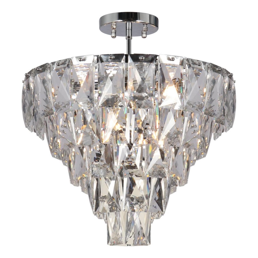 Pendelkrona CHELSEA 6xE14/40W/230V diameter 50 cm skinande krom