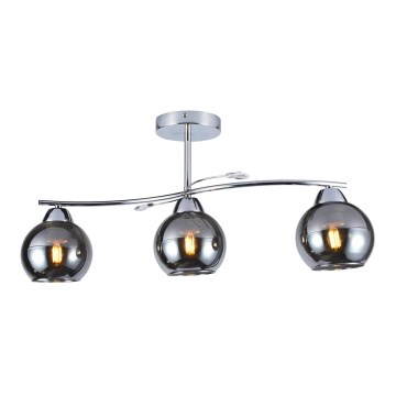 Pendelkrona CONNOR 3xE27/15W/230V skinande krom/grå