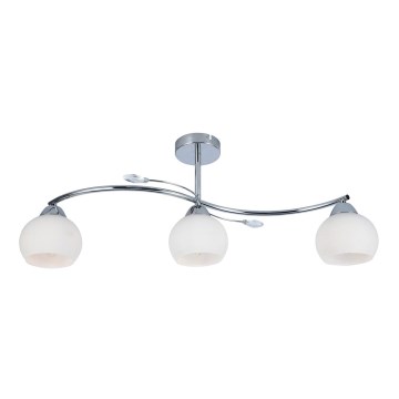Pendelkrona CONNOR 3xE27/15W/230V skinande krom/vit