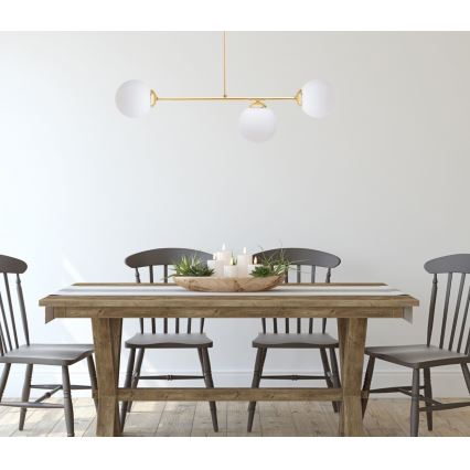 Pendelkrona FIRA 3xE27/60W/230V guld