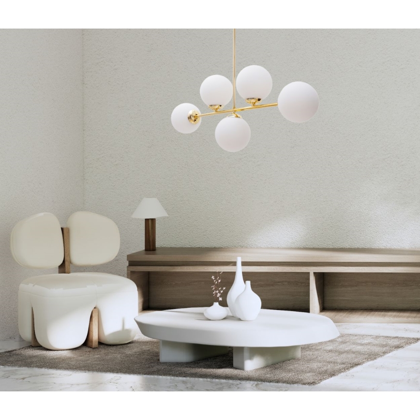 Pendelkrona FIRA 5xE27/60W/230V guld