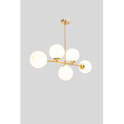 Pendelkrona FIRA 5xE27/60W/230V guld