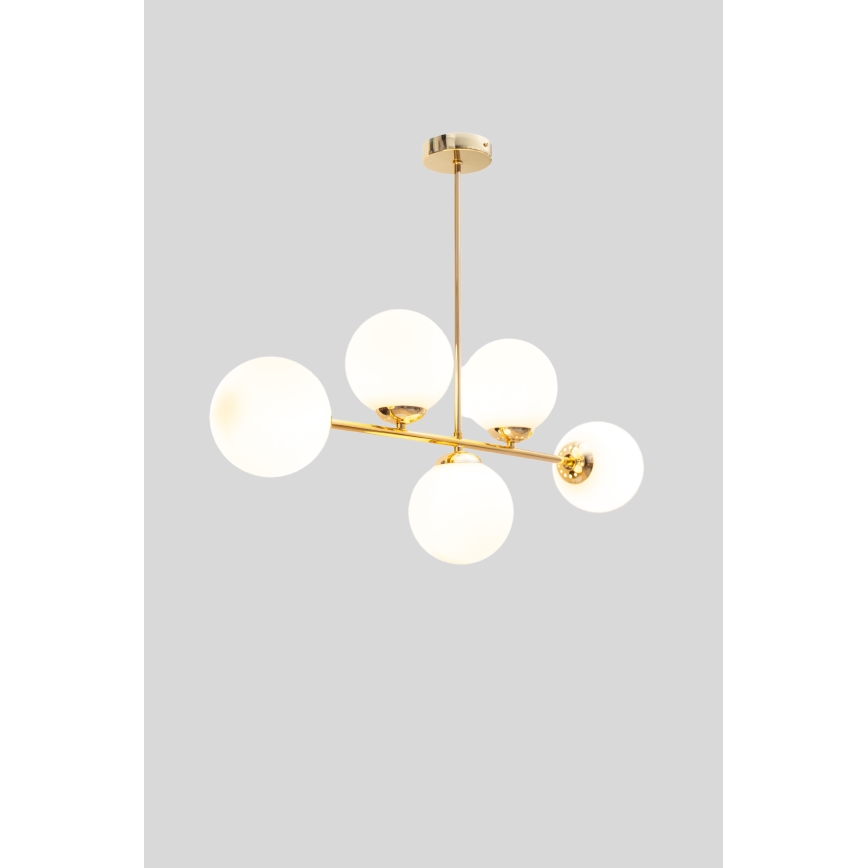 Pendelkrona FIRA 5xE27/60W/230V guld