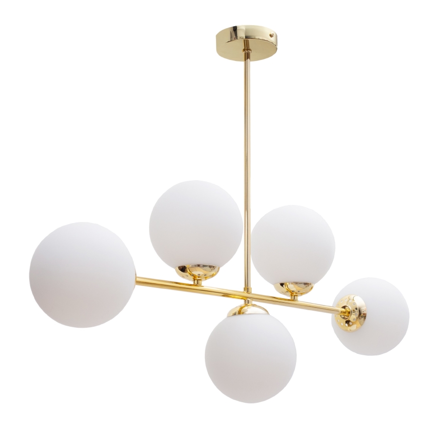 Pendelkrona FIRA 5xE27/60W/230V guld