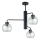 Pendelkrona FLEX 3xE27/60W/230V svart/genomskinlig