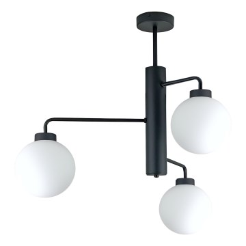 Pendelkrona FLEX 3xE27/60W/230V svart/vit
