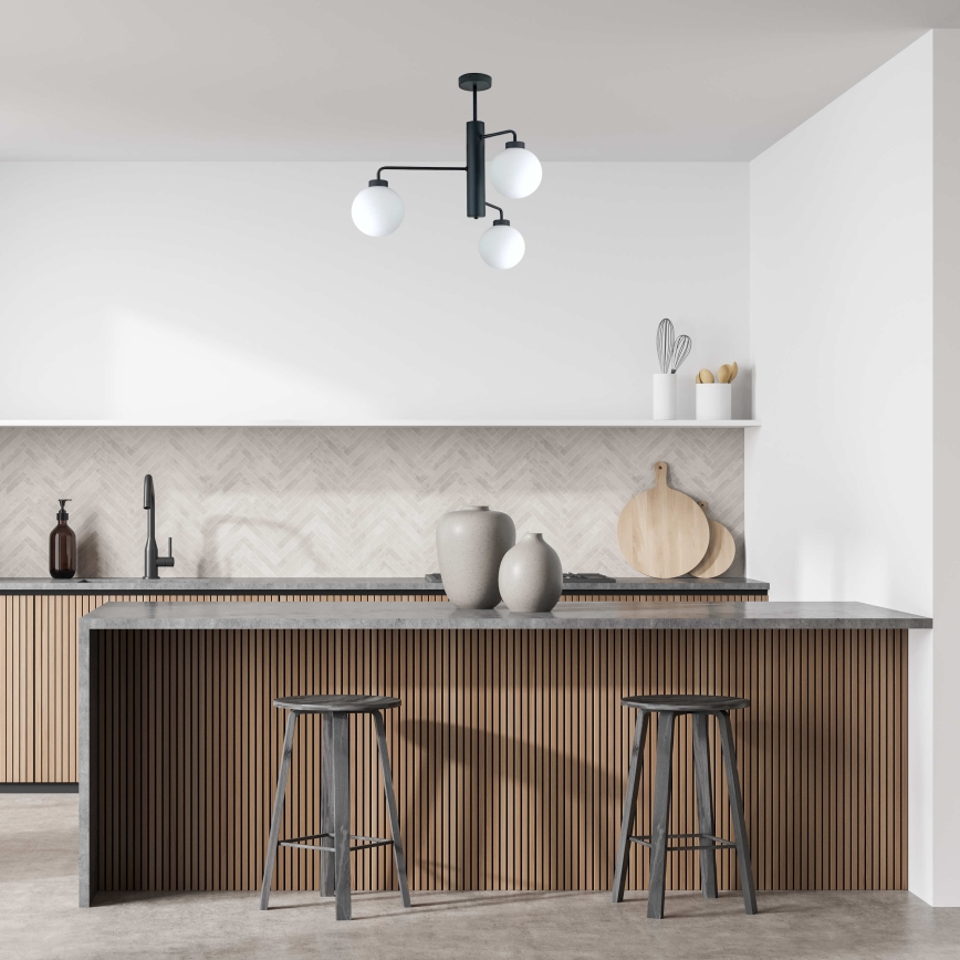 Pendelkrona FLEX 3xE27/60W/230V svart/vit