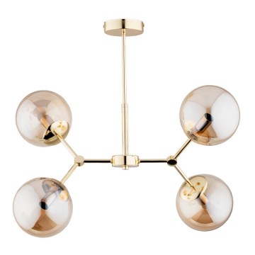 Pendelkrona FOTON  4xE14/40W/230V gyllene/beige