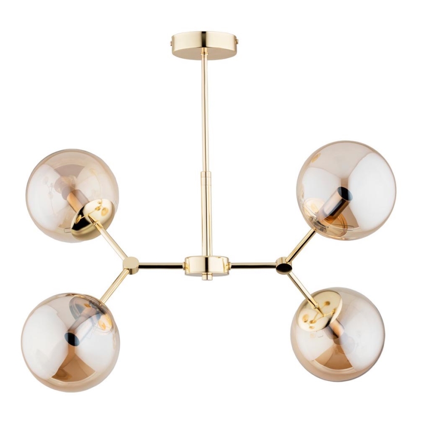 Pendelkrona FOTON  4xE14/40W/230V gyllene/beige