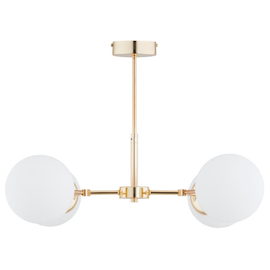 Pendelkrona FOTON  4xE14/40W/230V gyllene/vit