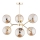 Pendelkrona FOTON  6xE14/40W/230V gyllene/beige
