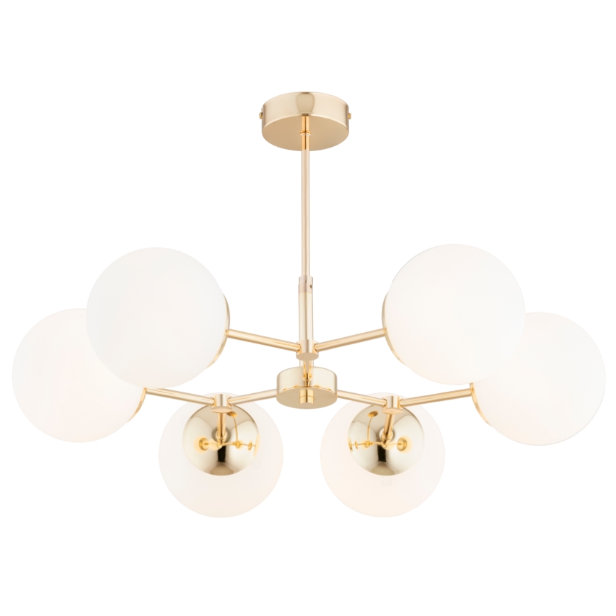 Pendelkrona FOTON  6xE14/40W/230V gyllene/vit