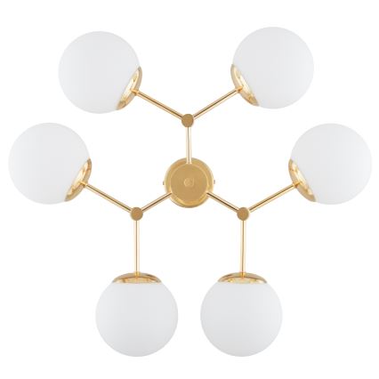 Pendelkrona FOTON  6xE14/40W/230V gyllene/vit