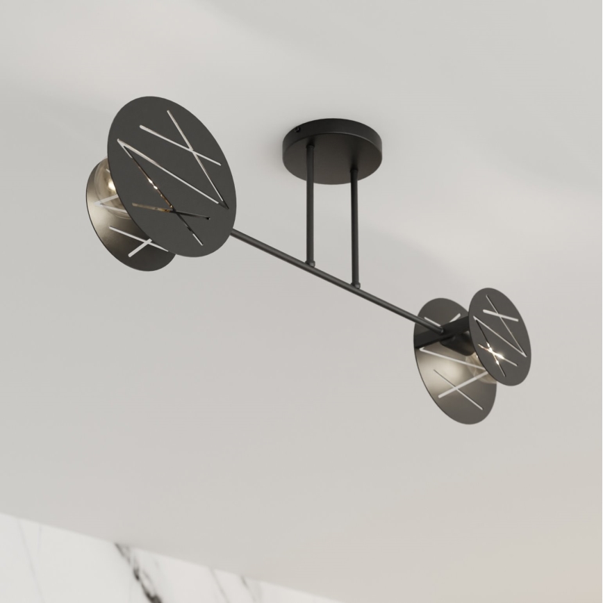 Pendelkrona FRICK 2xE27/15W/230V svart