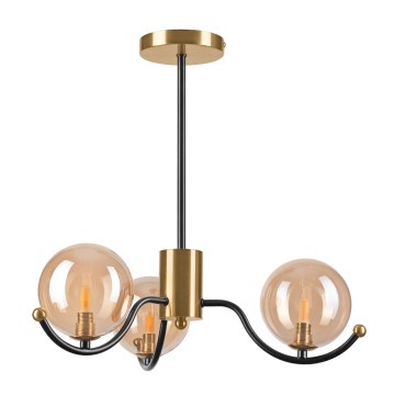 Pendelkrona GEORGIA 3xE14/5W/230V guld/rökig beige