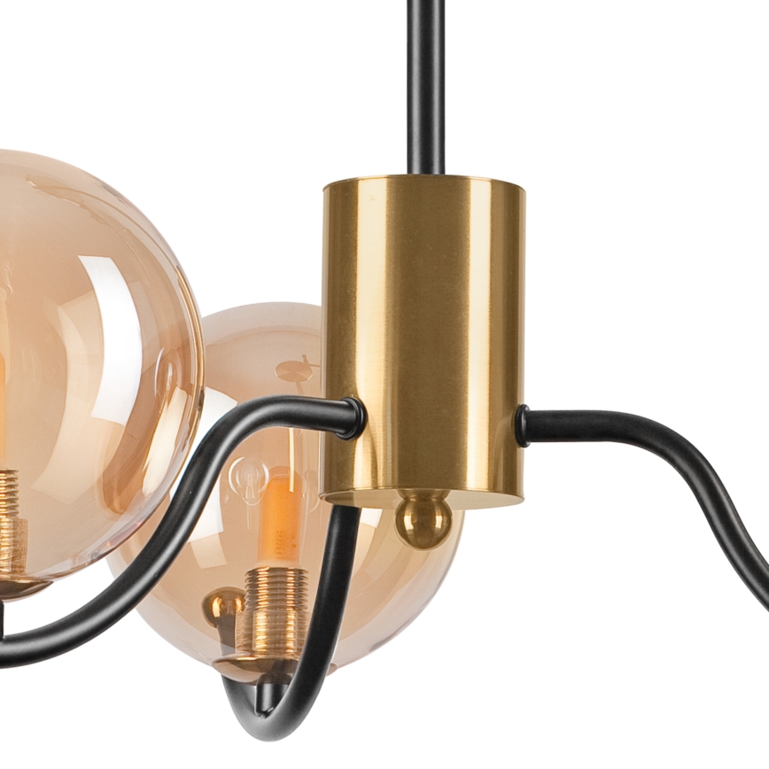 Pendelkrona GEORGIA 3xE14/5W/230V guld/rökig beige