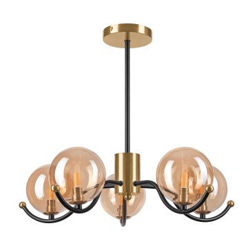 Pendelkrona GEORGIA 5xG9/5W/230V guld/rökig beige