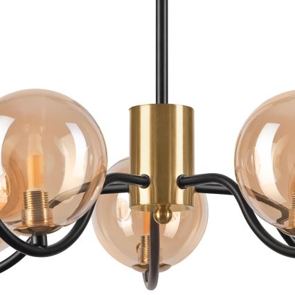 Pendelkrona GEORGIA 5xG9/5W/230V guld/rökig beige