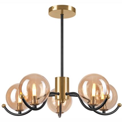 Pendelkrona GEORGIA 5xG9/5W/230V guld/rökig beige