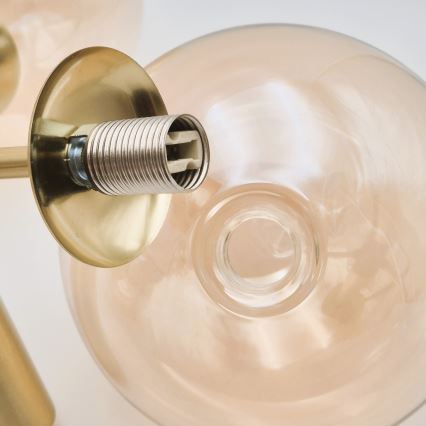 Pendelkrona GEORGIA 7xE14/5W/230V guld/rökig beige