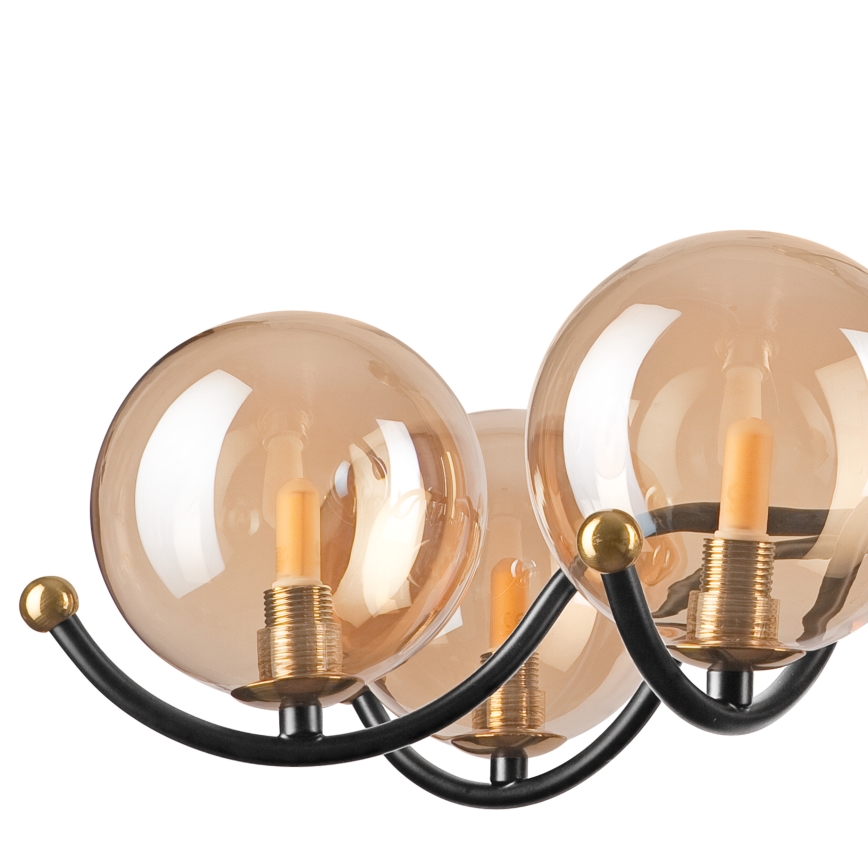 Pendelkrona GEORGIA 7xE14/5W/230V guld/rökig beige