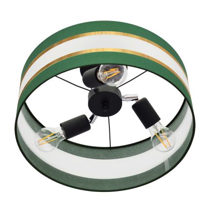 Pendelkrona HELEN 3xE27/15W/230V grön/guld