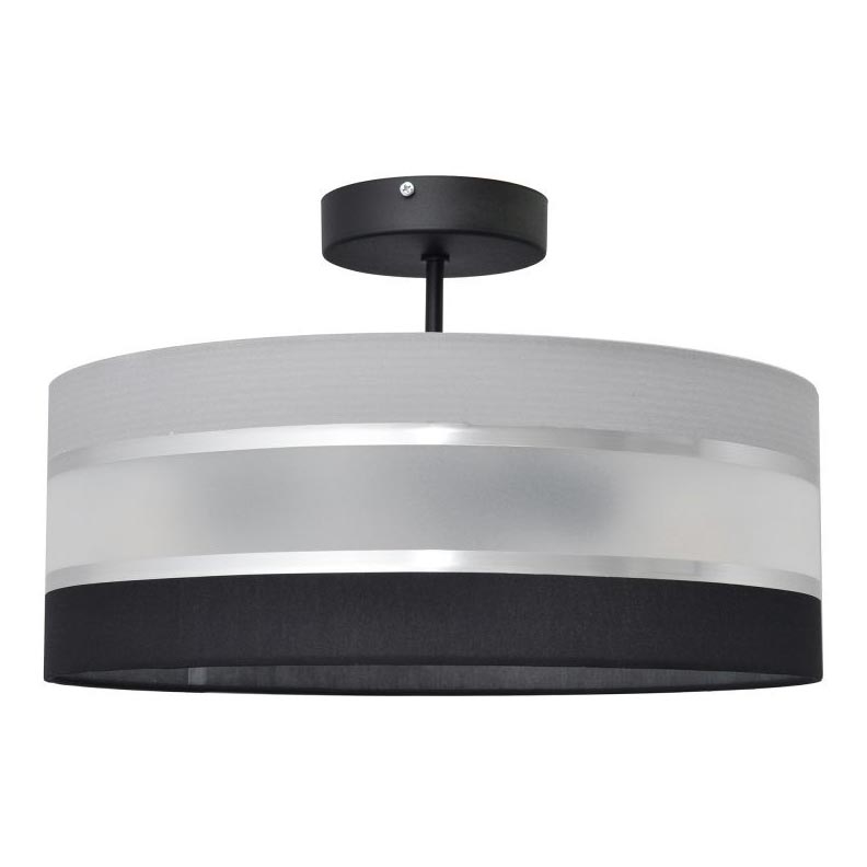 Pendelkrona HELEN 3xE27/15W/230V svart/grå/skinande krom