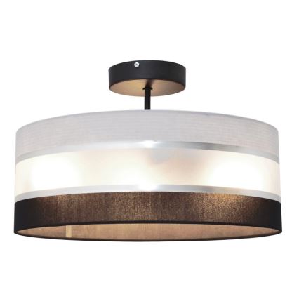 Pendelkrona HELEN 3xE27/15W/230V svart/grå/skinande krom