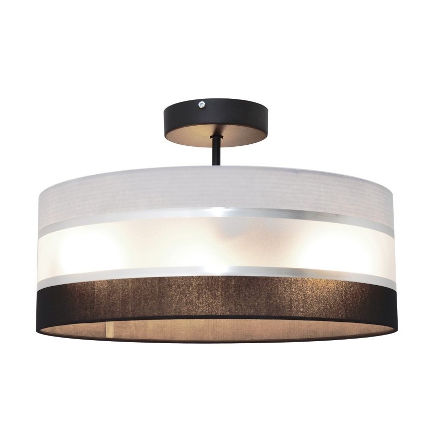Pendelkrona HELEN 3xE27/15W/230V svart/grå/skinande krom