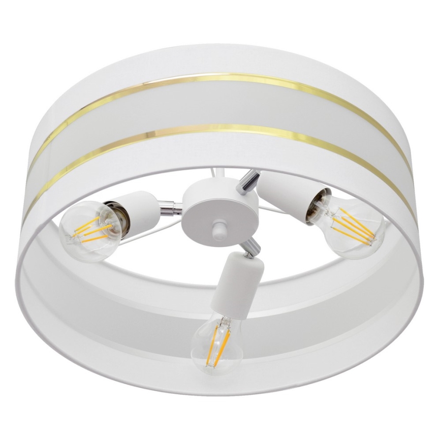 Pendelkrona HELEN 3xE27/15W/230V vit/gyllene