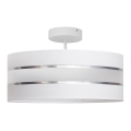 Pendelkrona HELEN 3xE27/15W/230V vit/skinande krom