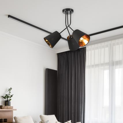 Pendelkrona IRMA 3xE27/15W/230V svart