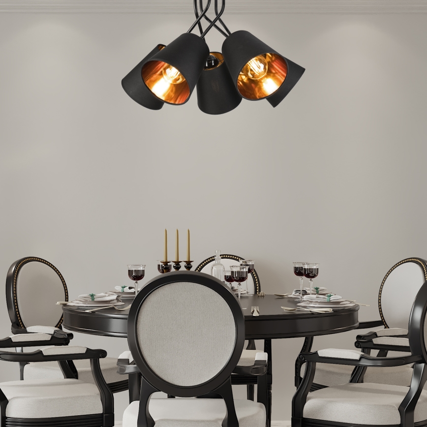 Pendelkrona IRMA 5xE27/60W/230V svart