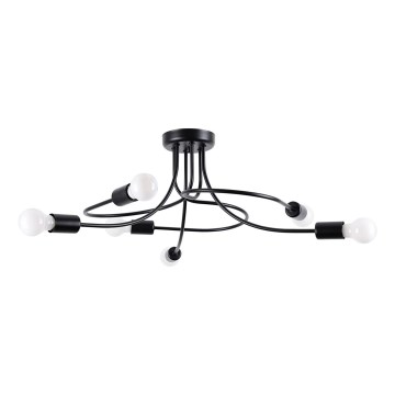 Pendelkrona LEVAR 6xE27/15W/230V svart