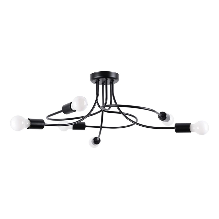 Pendelkrona LEVAR 6xE27/15W/230V svart