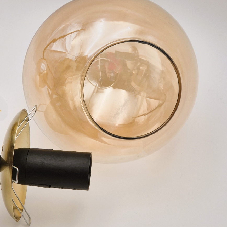Pendelkrona LILOU 4xE14/5W/230V guld/svart/rökig beige