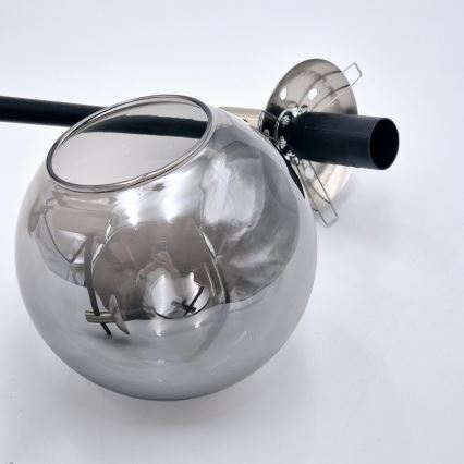 Pendelkrona LILOU 4xE14/5W/230V matt krom/rökig
