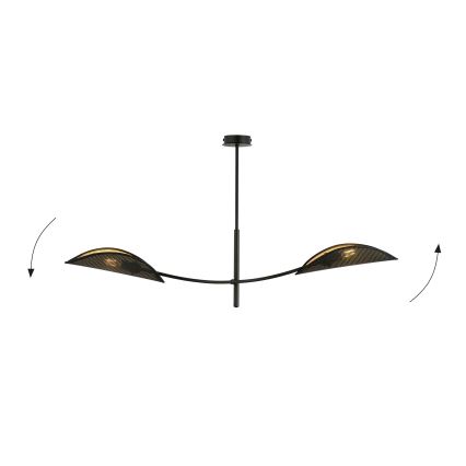 Pendelkrona LOTUS 2xE14/10W/230V svart/guld