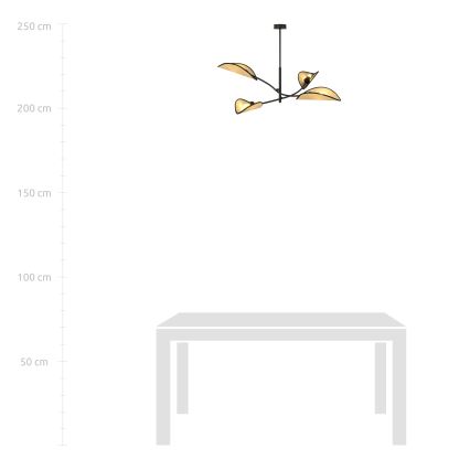 Pendelkrona LOTUS 4xE14/10W/230V svart/beige