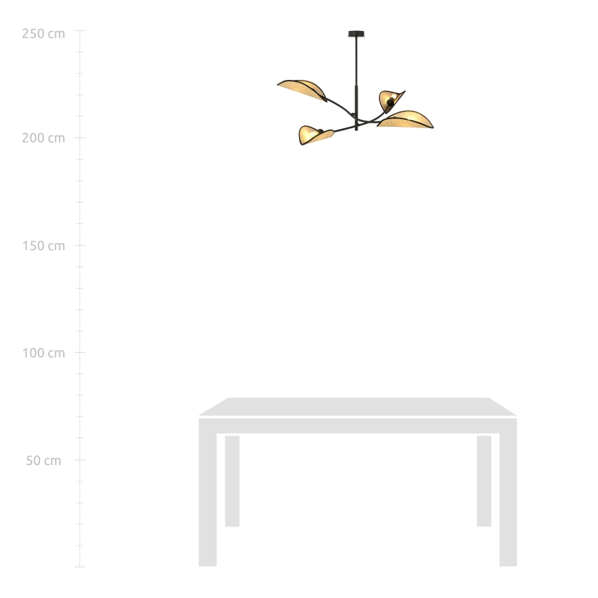Pendelkrona LOTUS 4xE14/10W/230V svart/beige