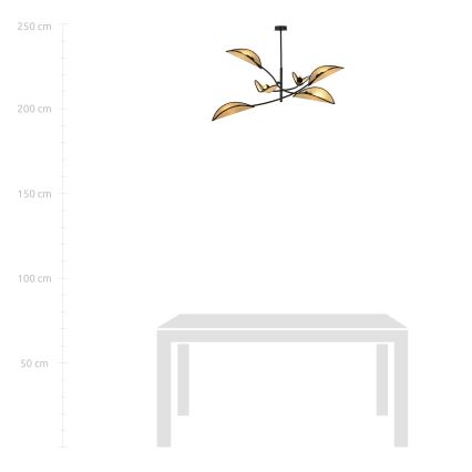 Pendelkrona LOTUS 6xE14/10W/230V svart/beige