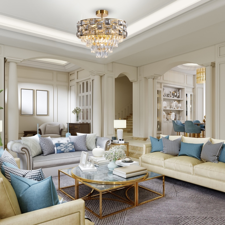 Pendelkrona LUXURIA 9xE14/40W/230V guld