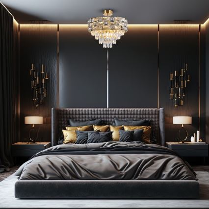 Pendelkrona LUXURIA 9xE14/40W/230V guld