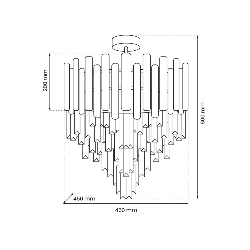 Pendelkrona MADISON 9xE14/40W/230V guld