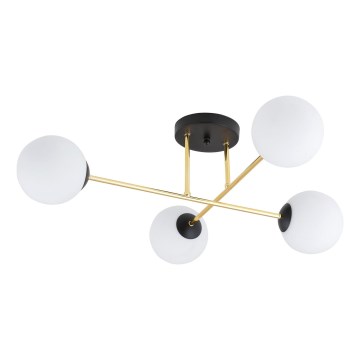 Pendelkrona MAGNUM 4xE14/10W/230V vit/guld/svart