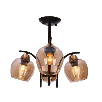 Pendelkrona MERRA 3xE27/40W/230V svart/beige