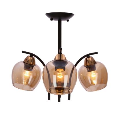 Pendelkrona MERRA 3xE27/40W/230V svart/beige