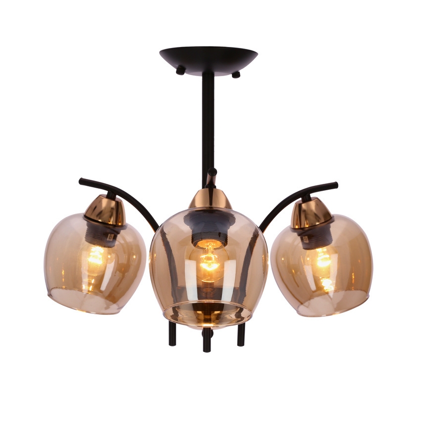 Pendelkrona MERRA 3xE27/40W/230V svart/beige